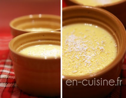 Recette crème aux oeufs à la noix de coco au Thermomix