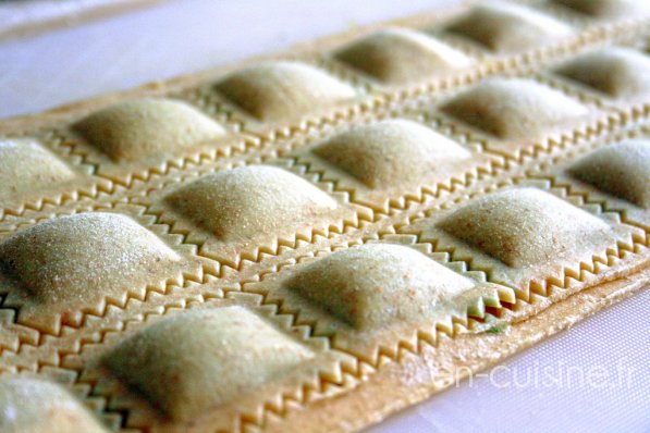 Recette ravioli aux épinards ricotta et saumon fumé au Thermomix