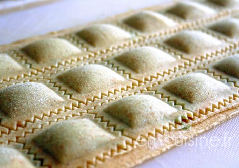 Recette ravioli aux épinards ricotta et saumon fumé au Thermomix