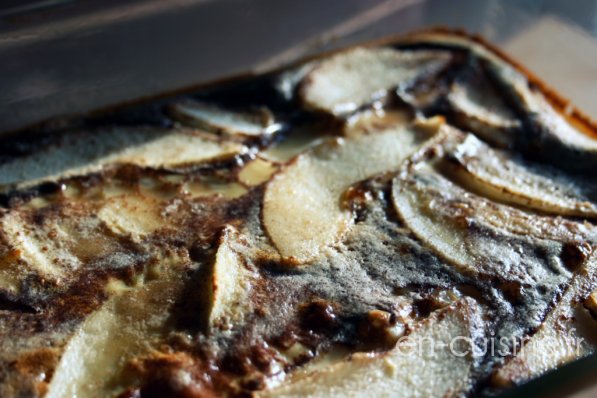 Recette clafoutis poire cacao léger au Thermomix