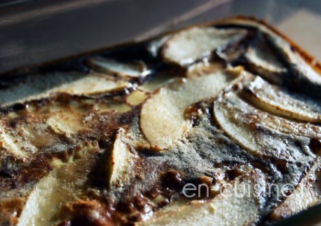 Recette clafoutis poire cacao léger au Thermomix